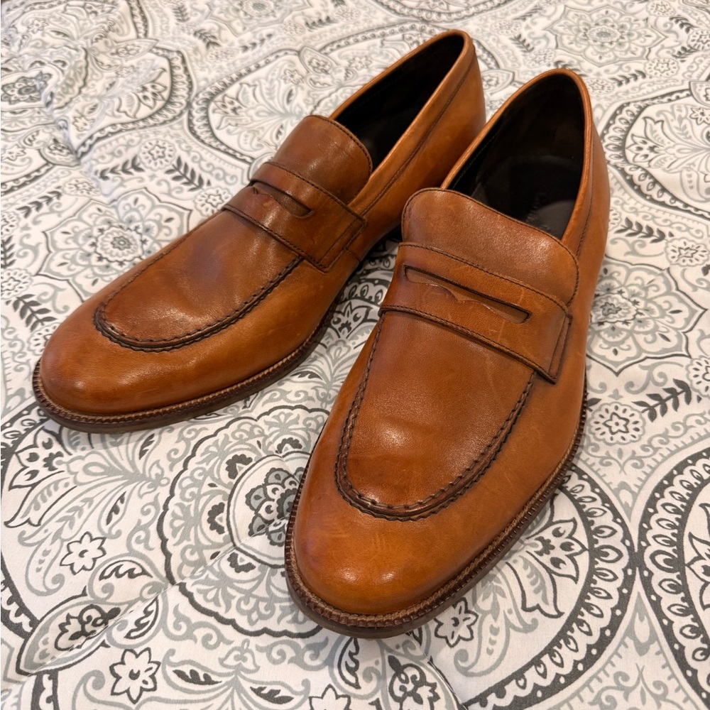Cole Haan Tan Dress Penny Leather Loafers